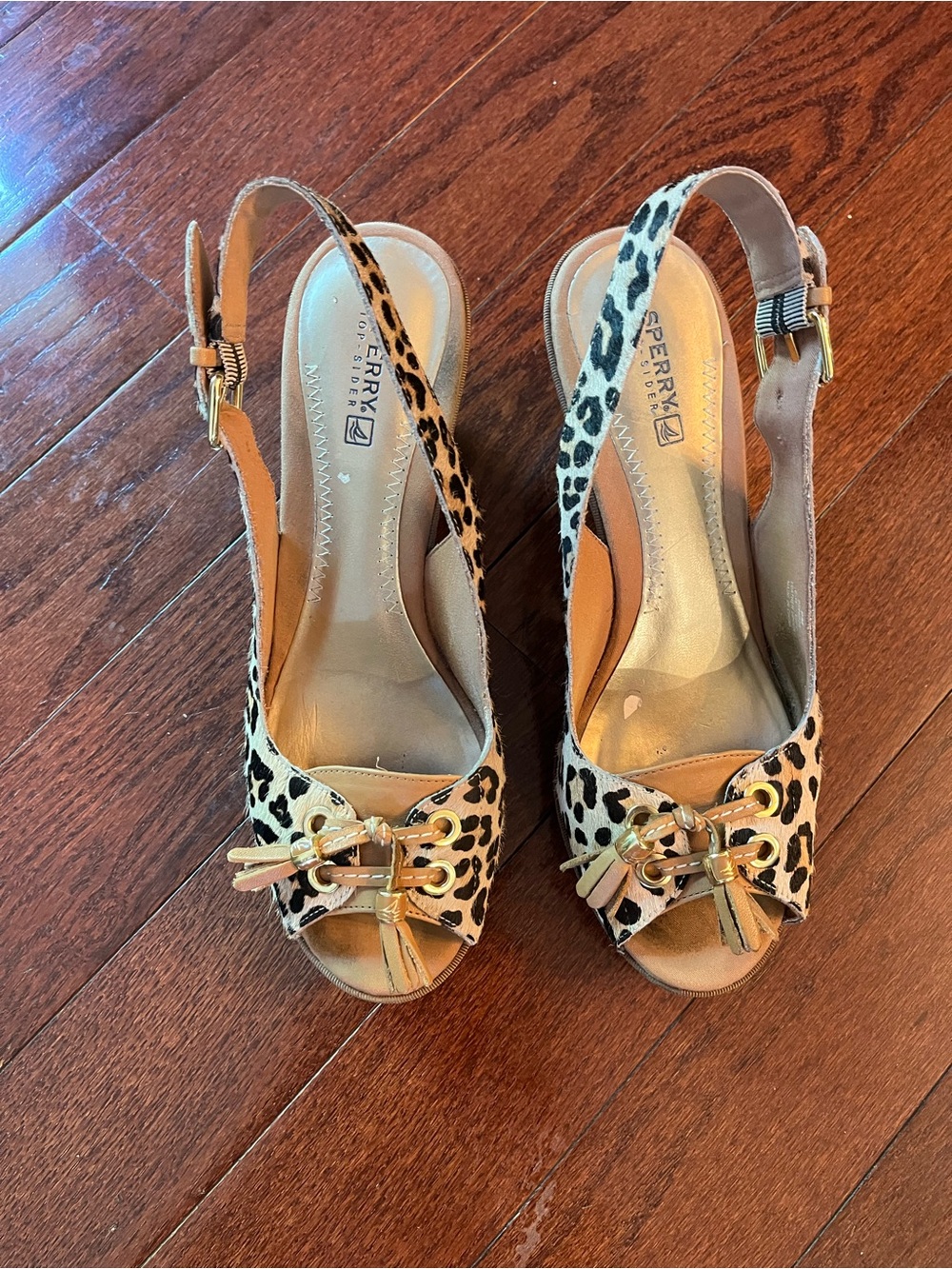 Sperry top slider wedge heels